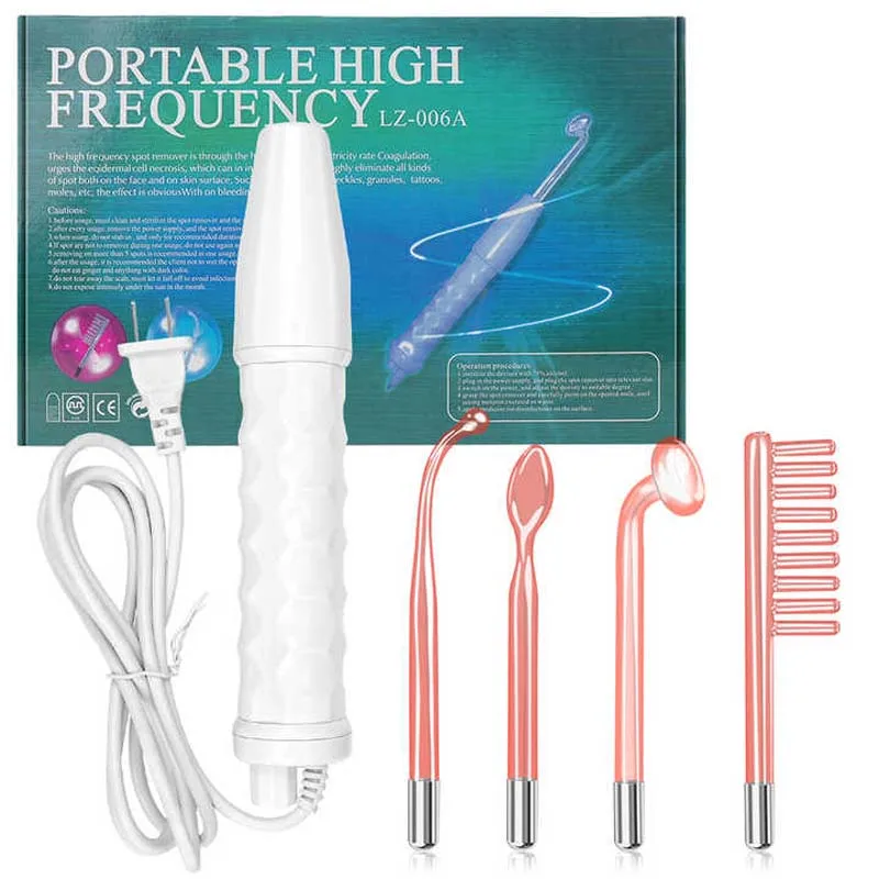 Professional Treatment Facial High Frequency Ozone Therapy Wand With Anti-Aging Skin Tightening Dark Circles Scalp Stimulator 6