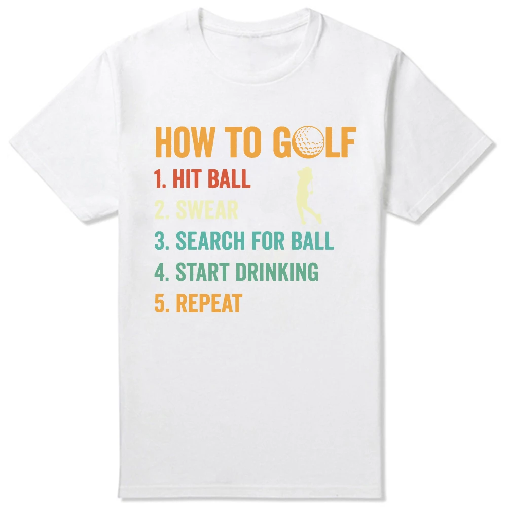 Wie man Golf spielt Retro Golf T-Shirts Sommer Stil Grafik Baumwolle Streetwear Kurzarm Geburtstagsgeschenke T-Shirt Herren_voghion.com