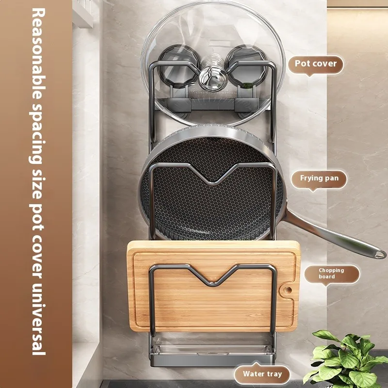 2/3 Tier Pot Lid Organizer Kitchen Countertop Organiser Metal Hanging Storage Rack Stand Home Kitchen Accessories