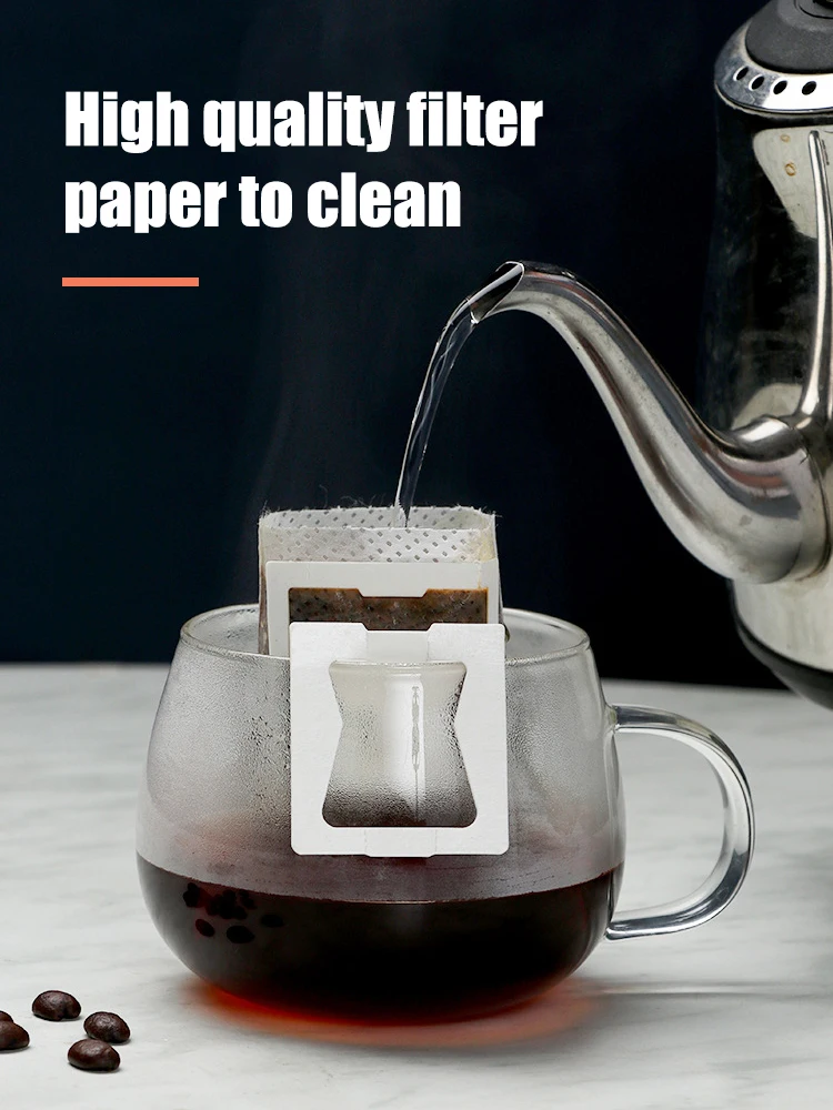 Description Picture 2 of item50PCS Portable Non-woven Coffee Filter Bag Hanging Ear Side Drip Coffee Bag Disposable Hand-made Paper Kitchenware