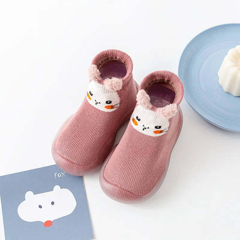 Newborn Girls Boys Cute Toddler Shoes Socks Winter Baby Cartoon Animal Floor Socks with Rubber Soft Anti Slip Sole Infant Stuff
