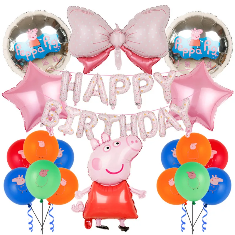 Peppa Pig decorazioni di compleanno palloncini in alluminio per cartoni  animati Set Baby Shower giocattoli per bambini regali fornitori di feste