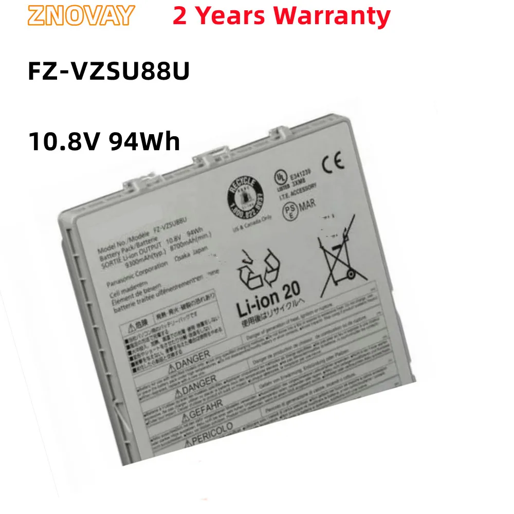 

ZNOVAY FZ-VZSU88U 10.8V 94Wh 9300mAh Battery For Panasonic Toughpad FZ-G1 FZVZSU88U PAFZVZSU88U Rechargeable Battery Packs