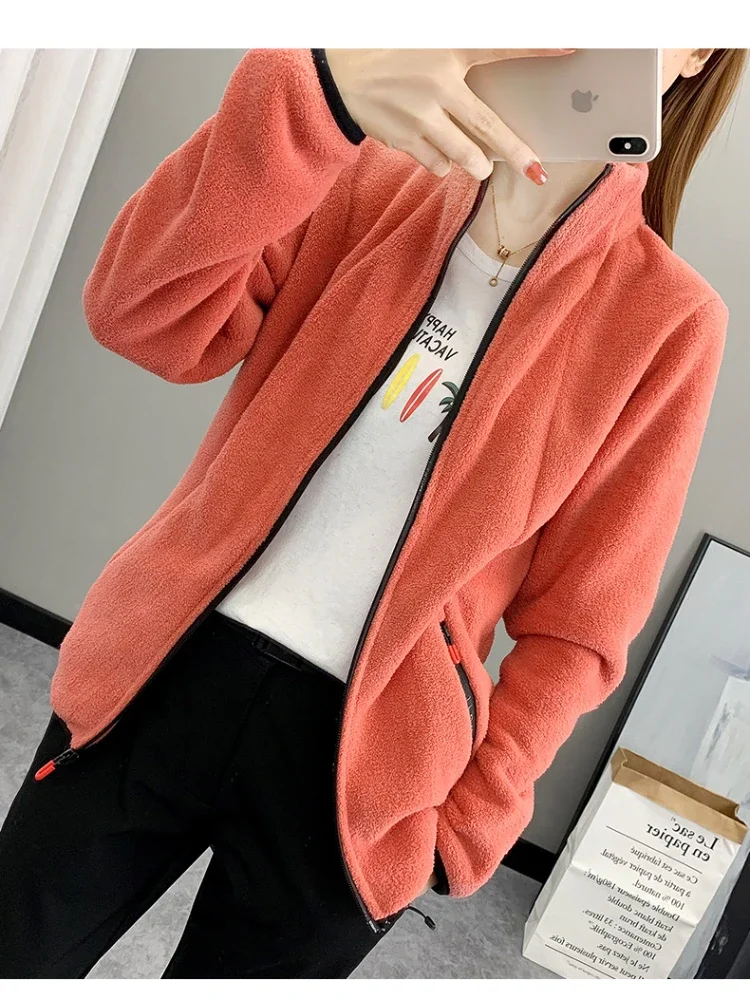 New Autumn Winter Women's Fleece Hiking Thermal Jackets Outdoor Sports Climbing Trekking Camping Windbreaker Female Warm Coats