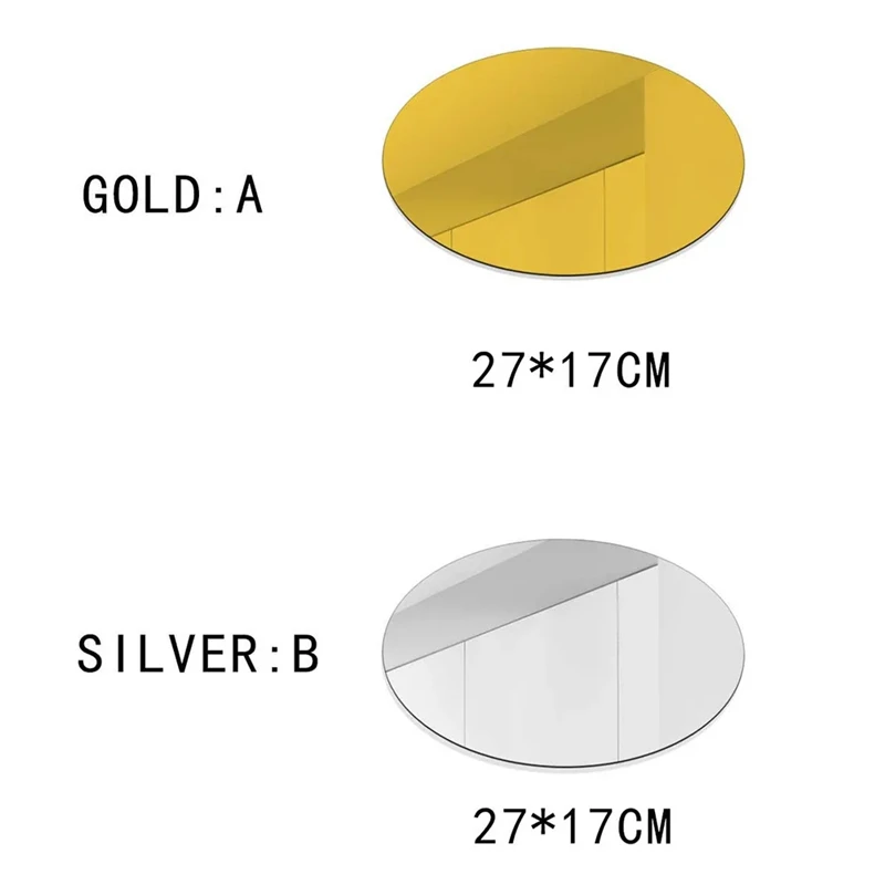 HD Anti Fog Wall Mirror Sticker Elliptic Acrylic Wall Mirror Self Adhesive Shatterproof Non Glass Safety Sheets