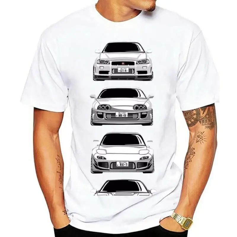 

2022, модная летняя мужская футболка с принтом в стиле ретро, Лидер продаж, рубашка JDM Legends-GTR, дизайн автомобиля, ваша собственная футболка