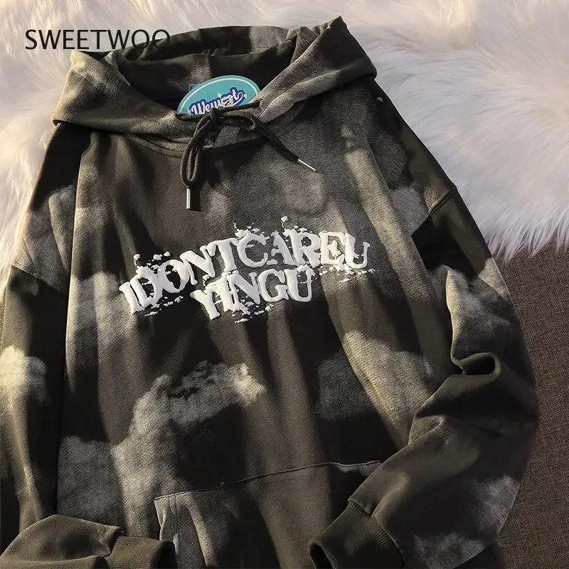 

Women Hoodies Long-Sleeved Sweatshirt Oversized Style Loose Streetwear Casual Tie Dye Pullover Spring Women's Clothing Tide Chic