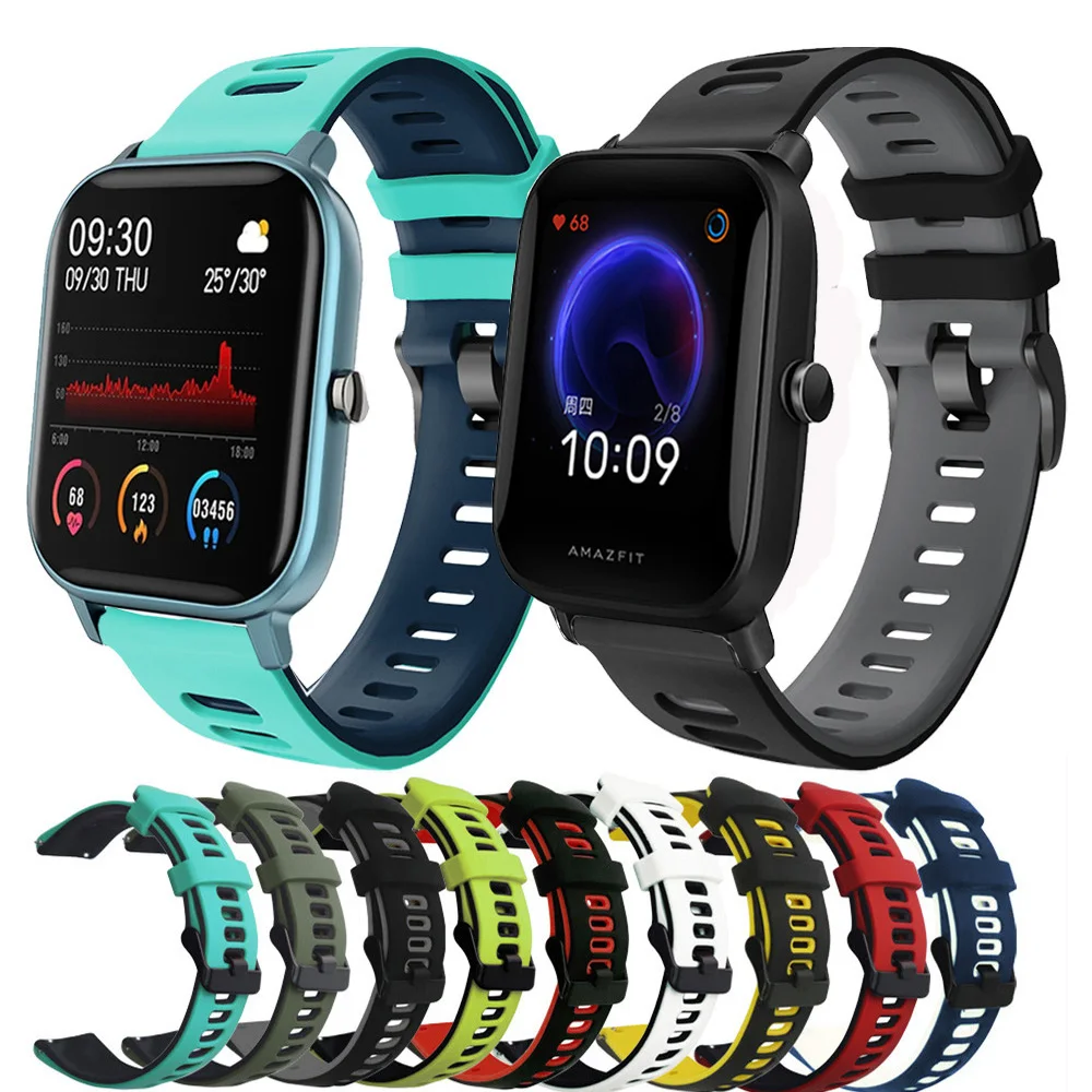 

20mm Silicone Strap For Amazfit Bip U Pro Sport Bracelet For Amazfit Active/GTS 4 3 2E 2 Mini/GTR Mini/Bip S Lite Band Correa