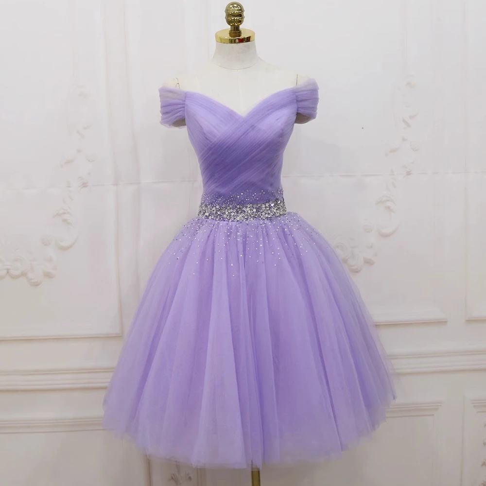 Niñas Vestidos Para Salida De Sexto Color Lila Azul Cielo Para