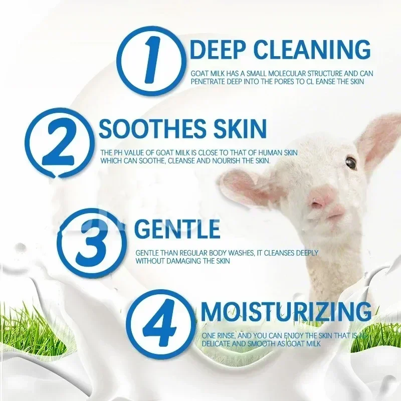 Goat Milk Body Wash Remove Melanin Permanent Smooth Improve Dark Skin Shower Gels Bath Works