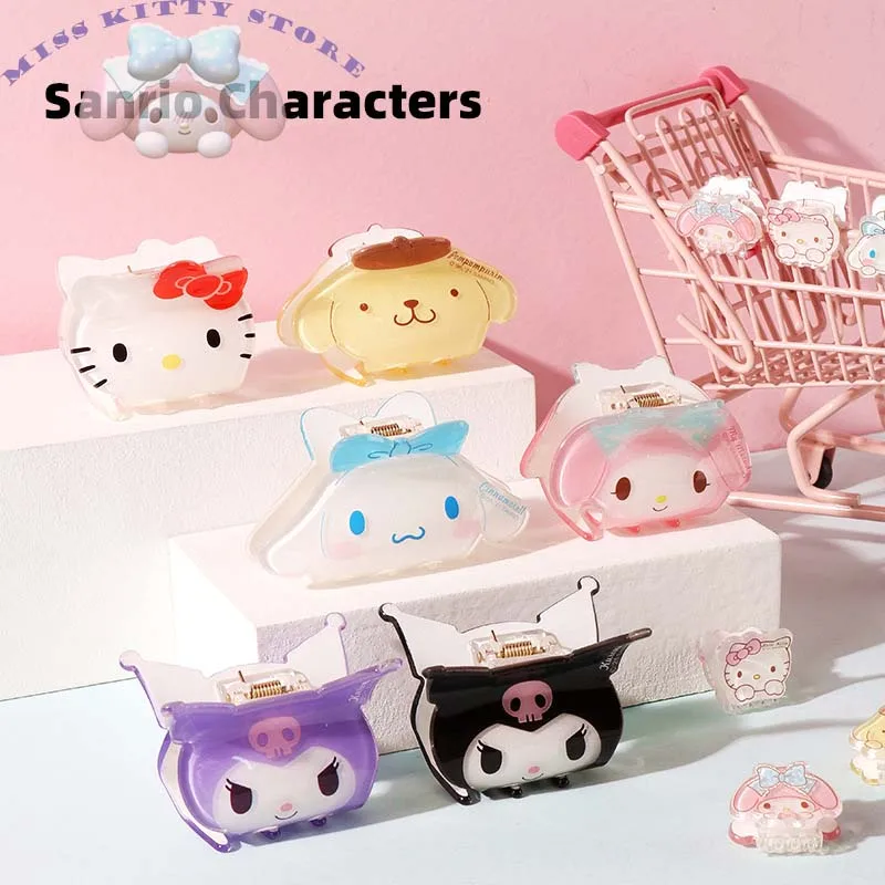 

Sanrio Kuromi Mymelody Cinnamoroll Hellokitty пуриновый зажим для волос мультяшный стиль акриловый зажим для волос