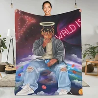 Juice Wrld Flannel Blanket Rapper Freestyle Colorful Super Warm Throw Blanket for Chair Sofa Bed Picnic Bedspread Sofa Bed Cover 1
