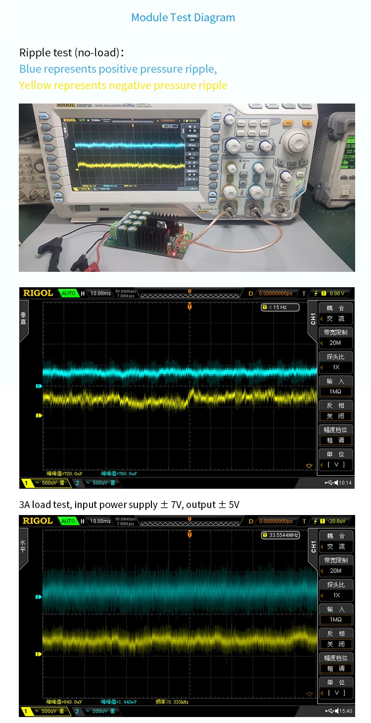 High power linear power supply ± 3A, high current 1mV, ultra-low ripple positive