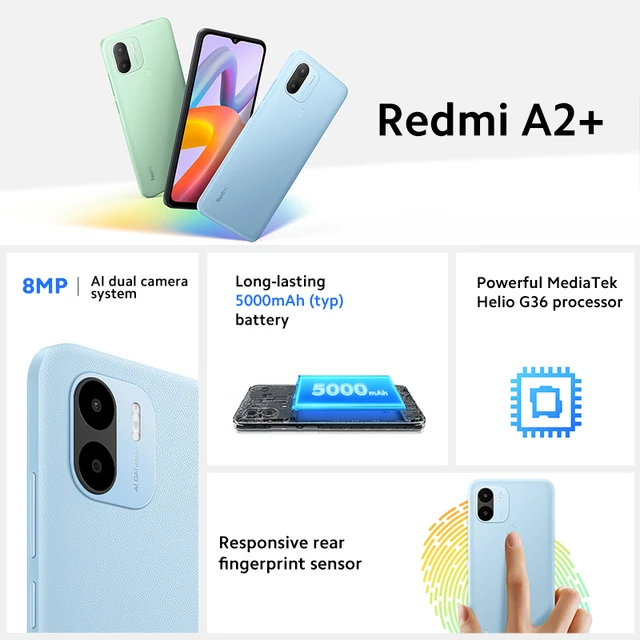 Redmi A2 (Sea Green, 2GB RAM, 32GB Storage), Powerful Octa Core G36  Processor, Upto 7GB RAM, Large 16.5 cm HD+ Display with Massive 5000mAh  Battery