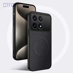 Carbon Fiber Shockproof Magnetic Luxury Back Cover Case for Poco X6 Pro (Black)