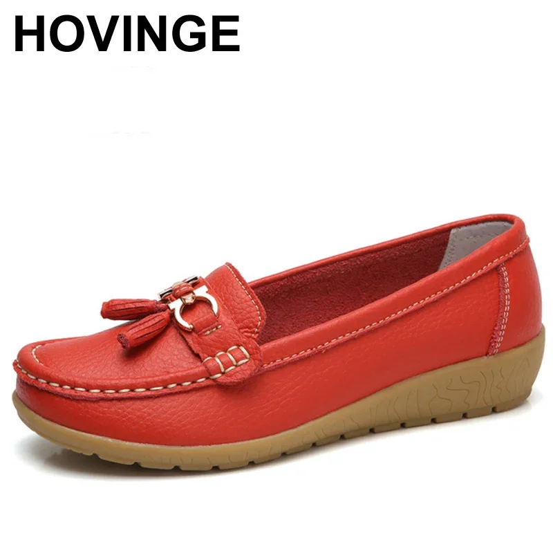 Boat shoes women fashion sneakers genuine leather shoes tassel fringe casual round toe ladies flat D031