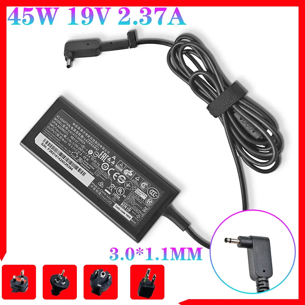 Adaptador de Alimentação ca para Acer Spin Carregador Portátil 19v 2.37a 45w Sp11132n Sp31451 Sf113-31 Sf114-32 Swift Sf514-52t