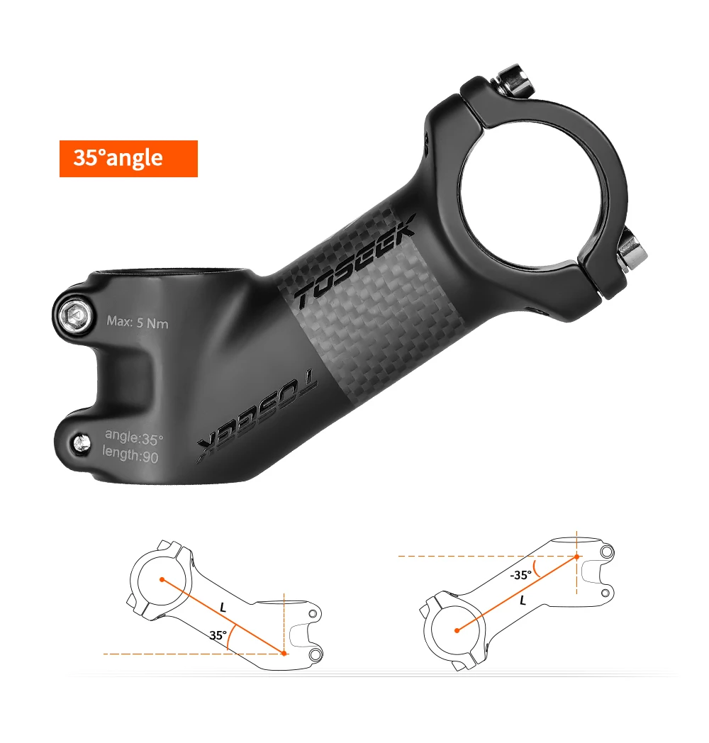TOSEEK ZF-ONE Carbon-Vorbau 25/35 Grad Mountainbike-Vorbau 31,8mm Lenkervorbauten 60/70/80/90/100mm Schwarz und Rot Fahrradteile – Detail 12