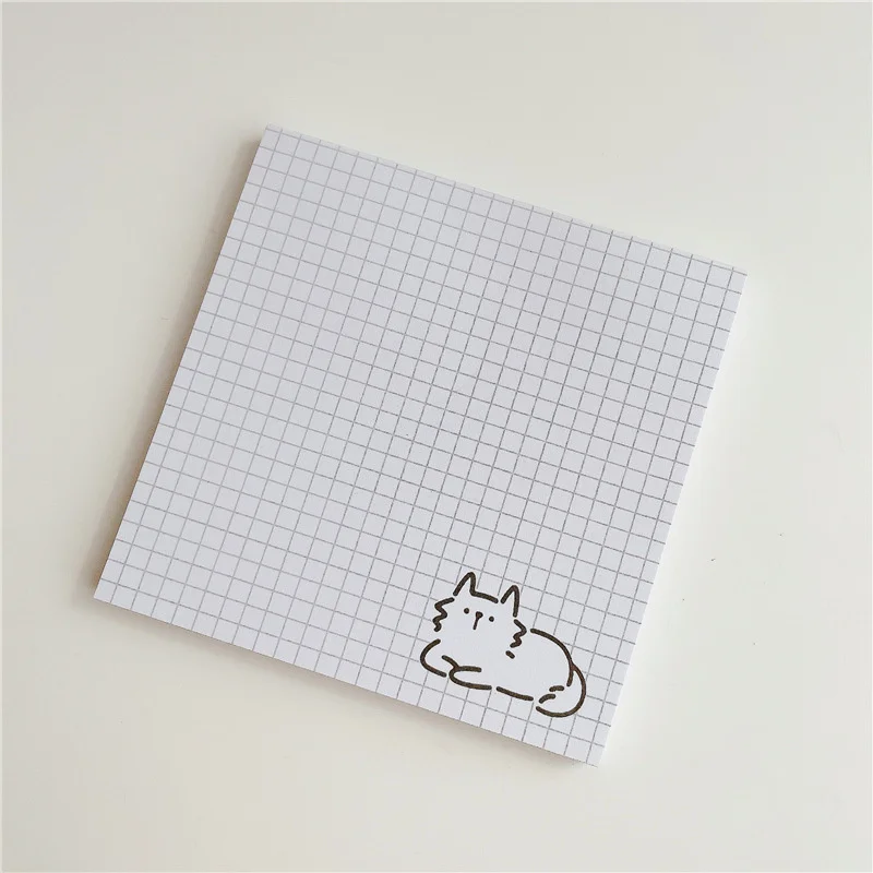 Memo Paper 50 Sheets Cartoon Brief Strokes Cute Cat Simple Style Kawaii Message Student To Do List Notes School Stationery