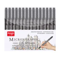 15Pcs/set Hand Lettering Neelde Drawing Pen Pigment Liner Micron Pen 005 01 02 03 04 05  Brush Fineliner Sketching Art Markers 1