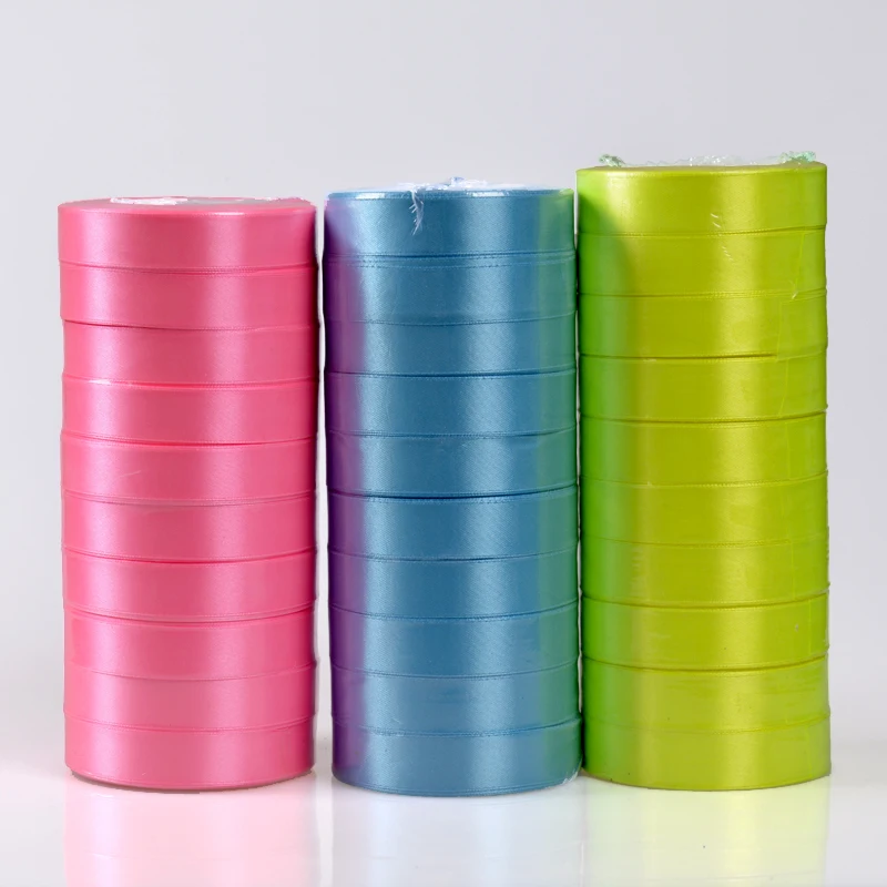 실크 새틴 리본 6mm 10mm 15mm 20mm 25mm 38mm 50mm, 25 야드/롤 크리스마스 할로윈 파티 선물 포장 장식 리본