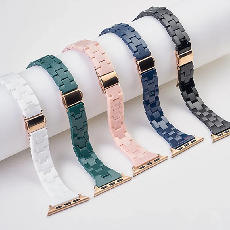 

Slim Band for apple watch straps 44mm 40mm Ultra2 49mm 42mm correa 38mm Resin bracelet iwatch series 9 5 4 3 se 6 7 8 45mm 41mm