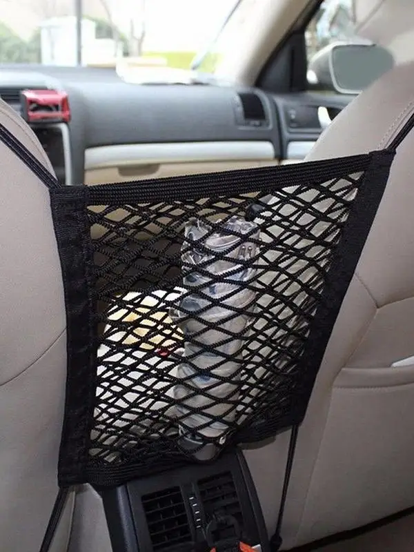 Motorcycle Cargo Net Motorcycle Luggage Net High Elastic Double Layer 4 Adjustable Hooks Helmet Storage Accessories