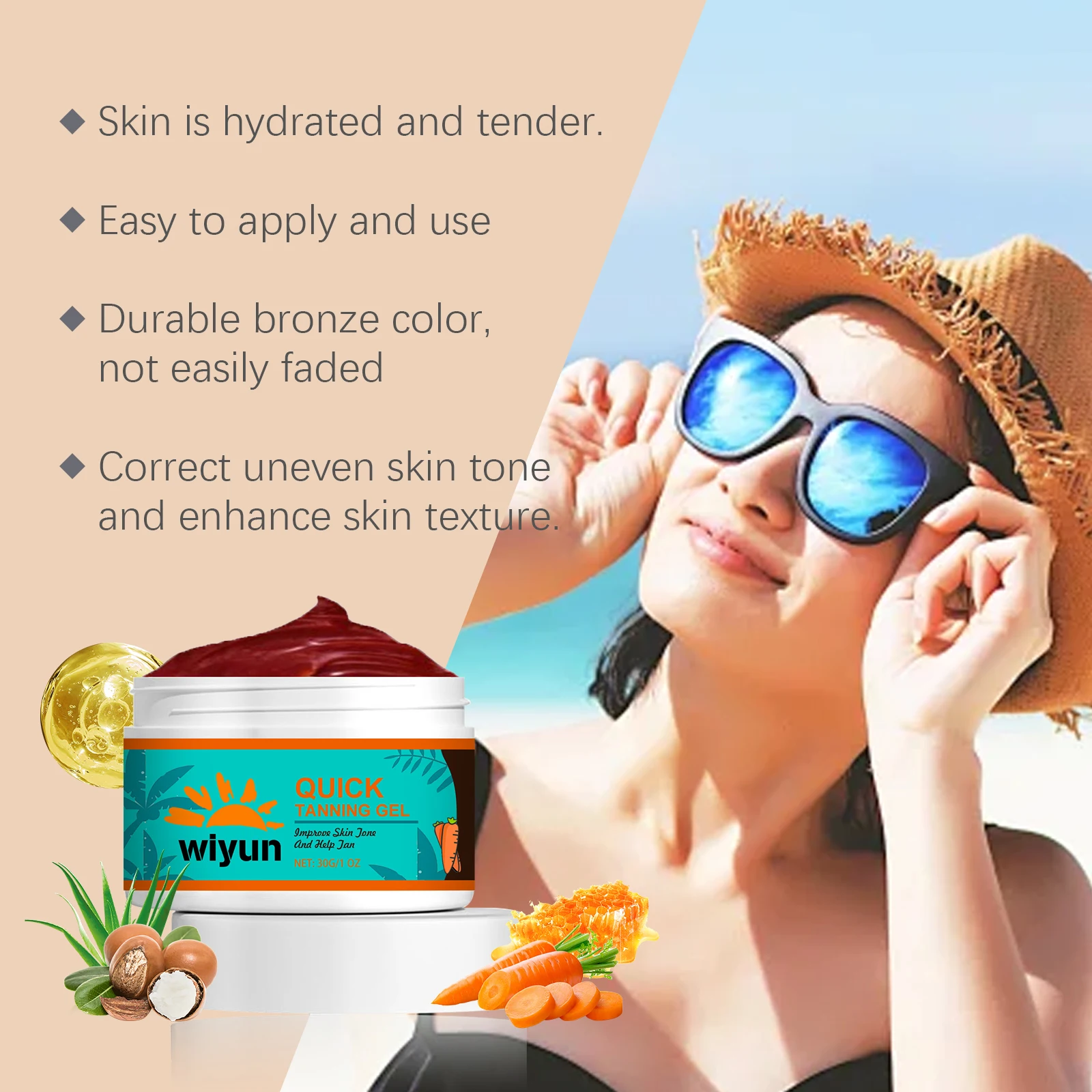 Self Tanning Lotion Skin Tanning Cream Coconut Tanning Oil Tanning Gel Accelerator Natural Body Bronzing Lotion Moisturizing Instant Tan Enhancer Self-Tanning Suntan Sexy Solarium Cream