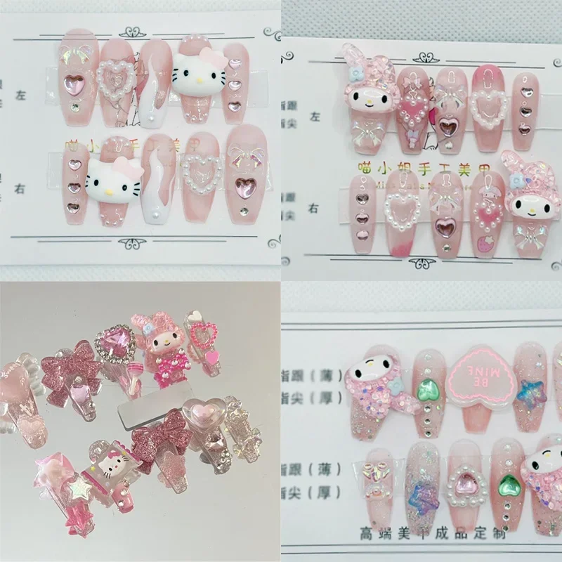 

Новинка Diy Kawaii Sanrio My Melody Hello Kitty Милая мультяшная кукла ручной работы трехмерная нашивка для ногтей аниме Kuromi Игрушки для девочек подарок