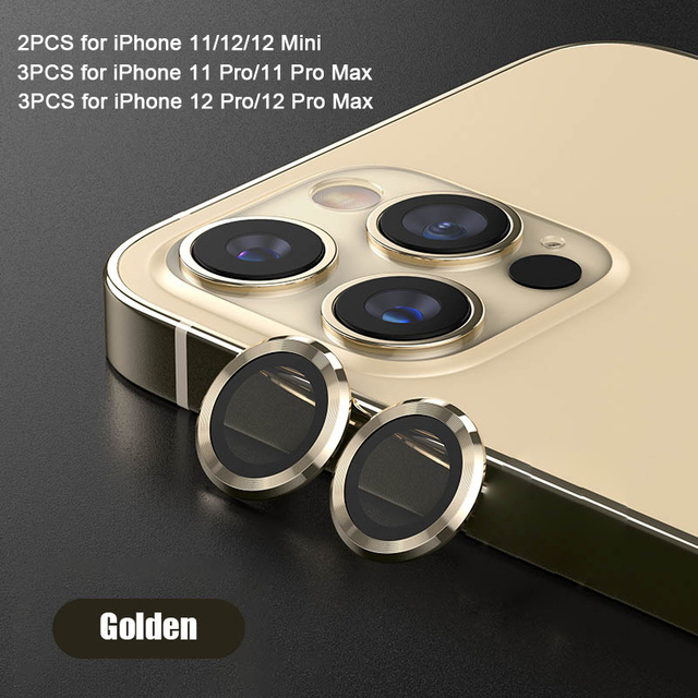 Metal Ring Tempered Glass for iPhone 13 11 12 Mini  Camera Lens Screen Protector for iPhone 12 Pro Max Protective Cover