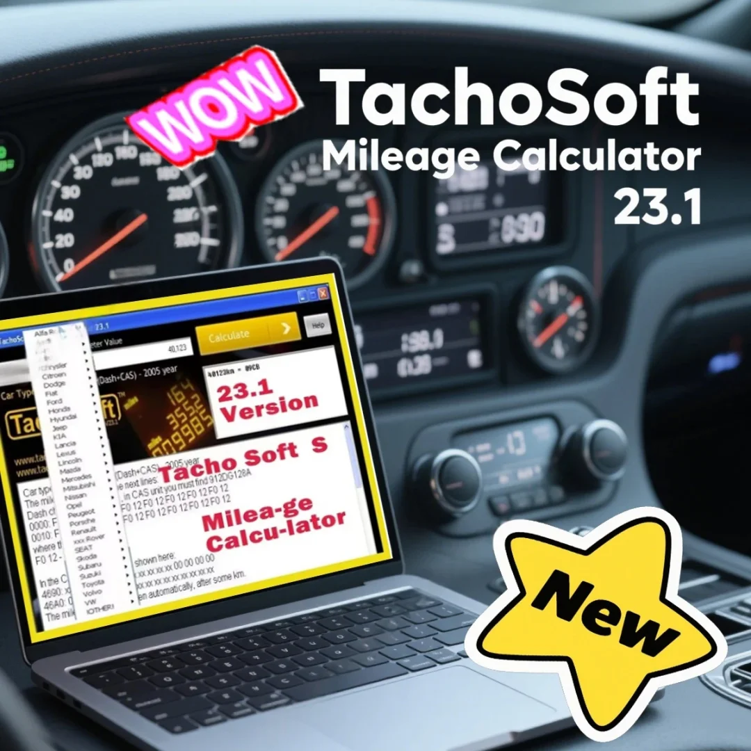 TachoSoft Modify Mileage Calculator 23.1 SOFTWARE car mileage correcting tool EEPROM ECM English for Peugeot for Jeep