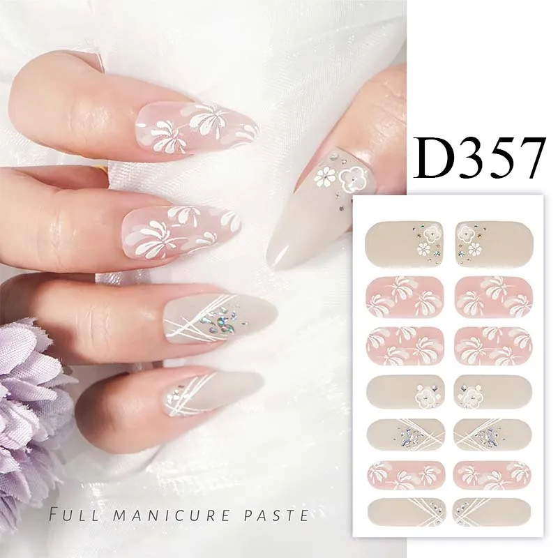 

Nail Stickers Glittering Strips Gel Full Nail Wraps Simple Nail Art Stickers DIY NAil Art Making D357
