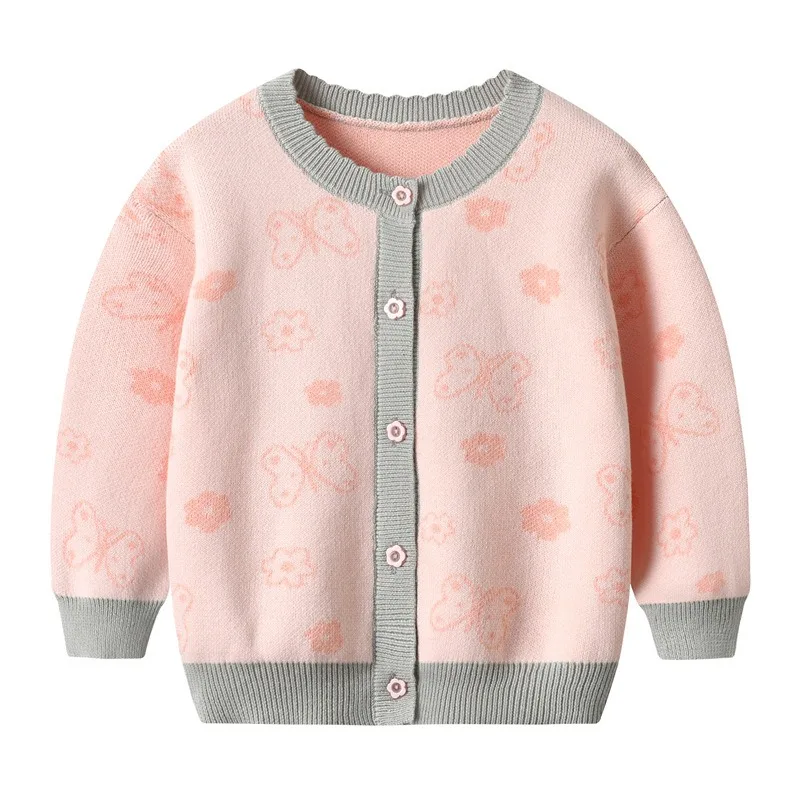 

Женский кардиган с бабочками и цветами, на возраст 1-10 лет