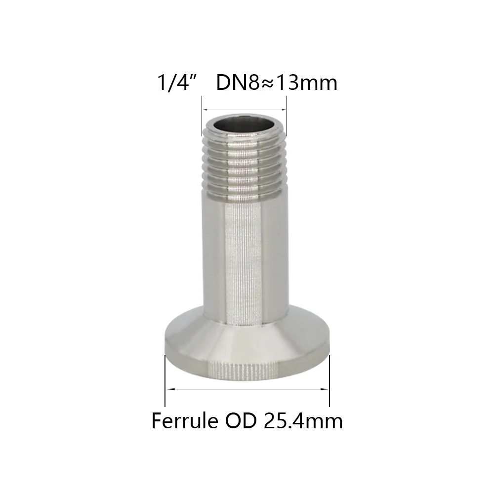 1/4&ldquo; 3/8&rdquo; 1/2&ldquo; Male Threaded to Tri Clamp Ferrule 304 Sanitary Stainless Steel Pipe Fitting YQBS