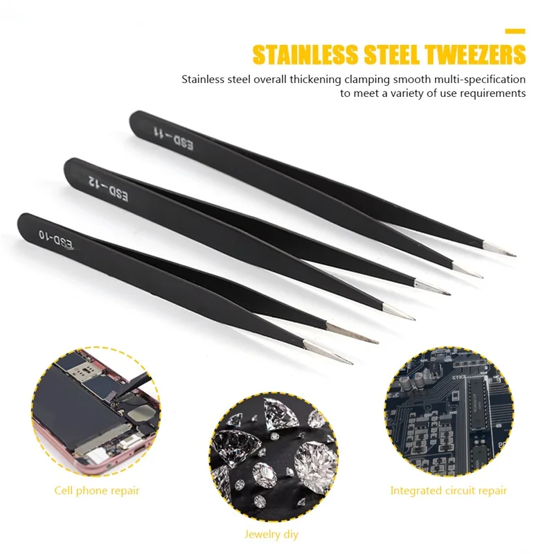 Craft Vinyl Weeding Tools Set Reverse Grip Craft Tweezers Fine-Tip Tweezwes DIY embellishments iron-on projects