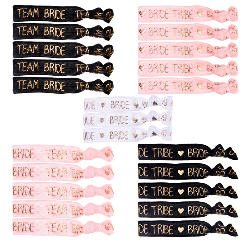 6/11 Stück Team Braut Armbänder Bachelorette Party Gefälligkeiten Armbänder Armbänder Braut Stamm Haargummis Bachelorette Party Supplies – Detail 4