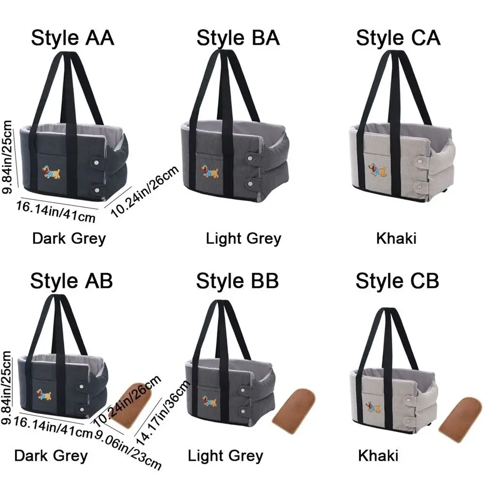 Cute Puppy Car Seat Large Capacity Soft Pet Central Control Car Seat Comfortable with Safety Leash Dog Car Backpack