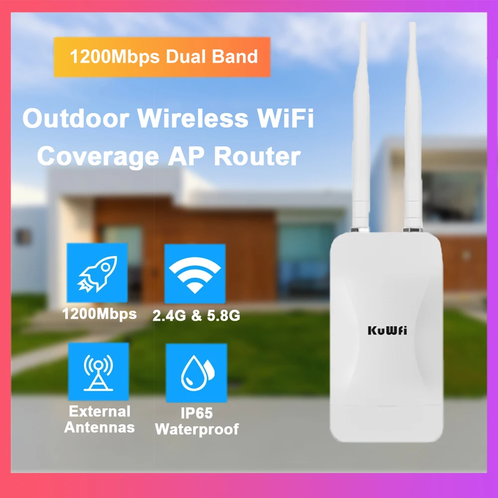 Outdoor AP Router Dual Band Wireless Wi-Fi Access Point High Gain External Antenna 24V POE Repeater 1200Mbps wireless router