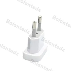 Universal Power Plug Converter and Travel Adapter for US to EU with Safety Retardant Material (WHITE)