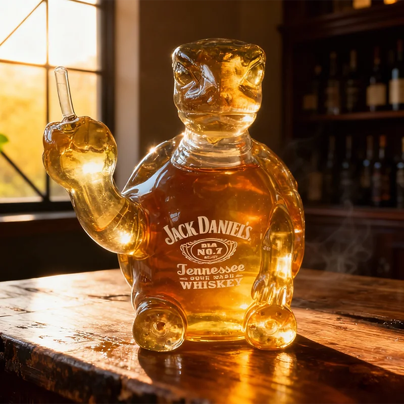 Middle Finger Tortoise Whiskey Decanter Turtle Whiskey Wine Glass Bottle for Bar Office Home Decor Unique Wine Decanter Ornament