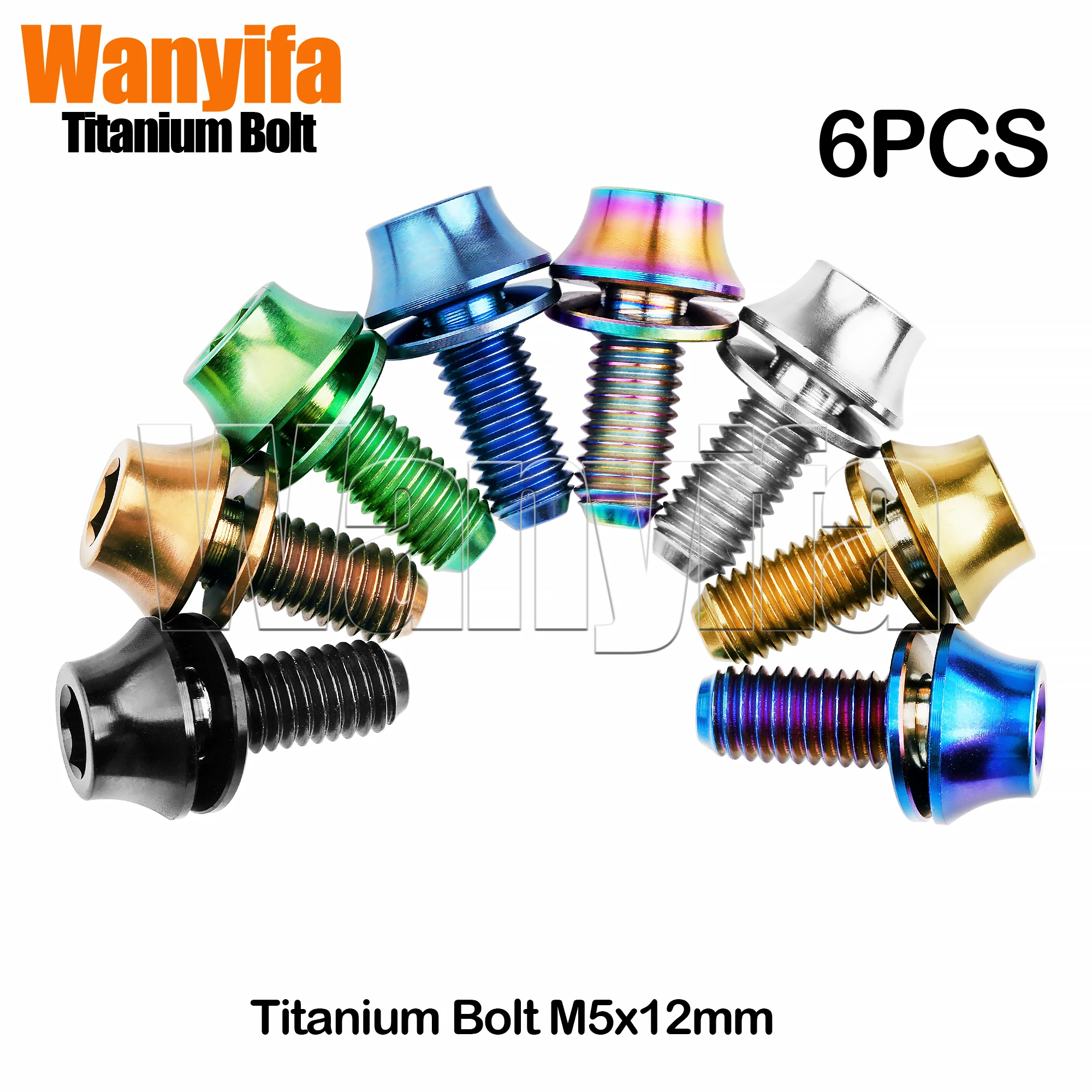 Titanium Bolts M5x12mm Round head with Gasket Screws for MTB Bicycle Cycling Water Bottle Cage Holder bicycle water bottle cage bicycle bottle holder bicycle bottle cage screws