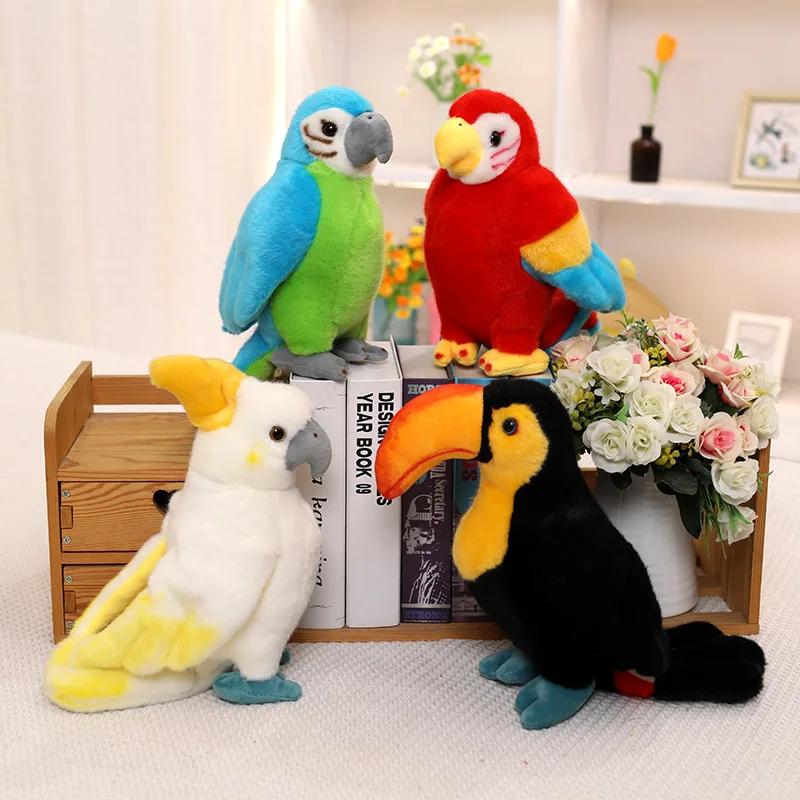 子供のためのカラフルなオウムのぬいぐるみ,ぬいぐるみ,柔らかく