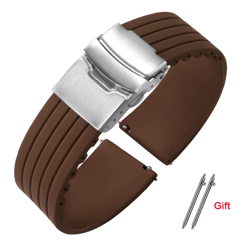 Silicone Sport Waterproof Quick Release Wristband Bracelet - Rubber Strap