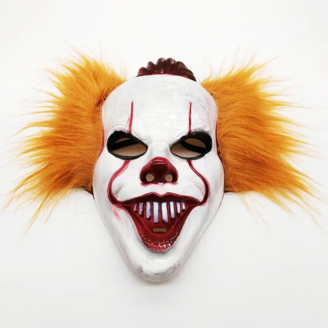 Scary Movie Hard Plastic Mask Wig Party Costume Clown DC Mask The Dark Knight Cosplay Horror Joker Mask Prop Halloween