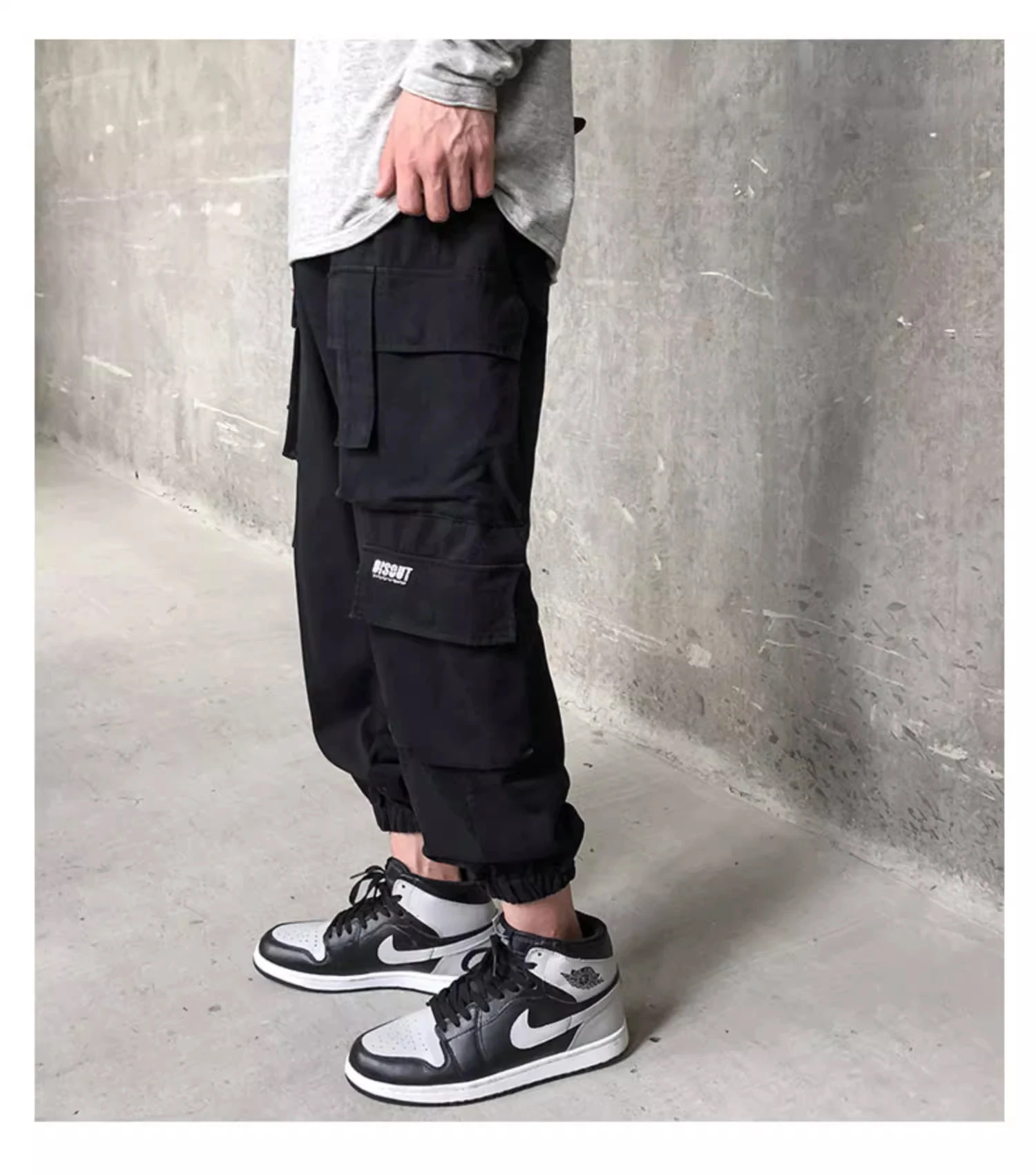 

Overalls long pants men's casual pants spring and autumn loose-fitting toe band fashion ins boys trend nine points sweatpants