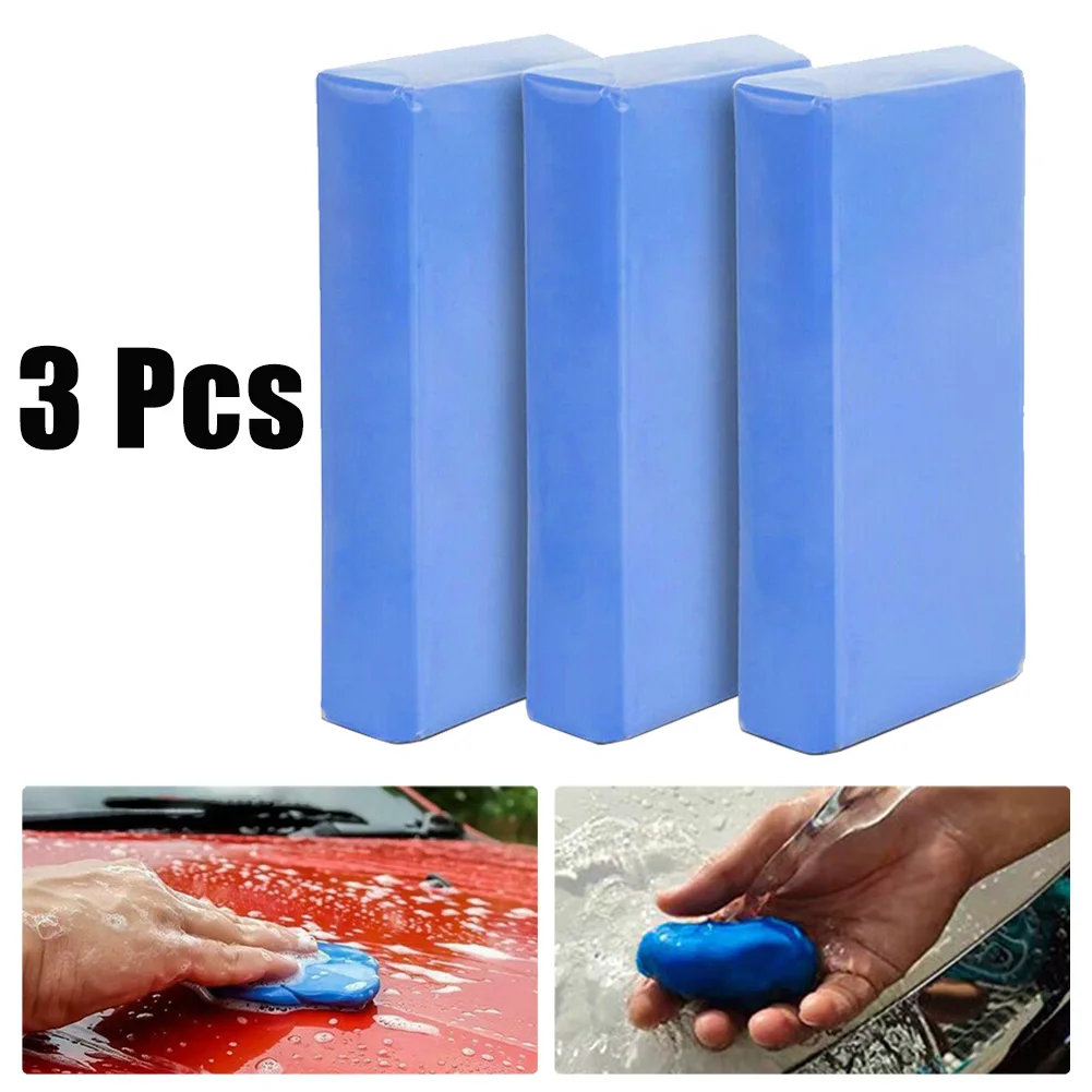 Car Cleaning Clay Bar 3pcs Car Clay Cleaning Bar Detailing Waxing Polish Treatment Fine Grade Powerful Decontamination Volcanic Grinding Mud