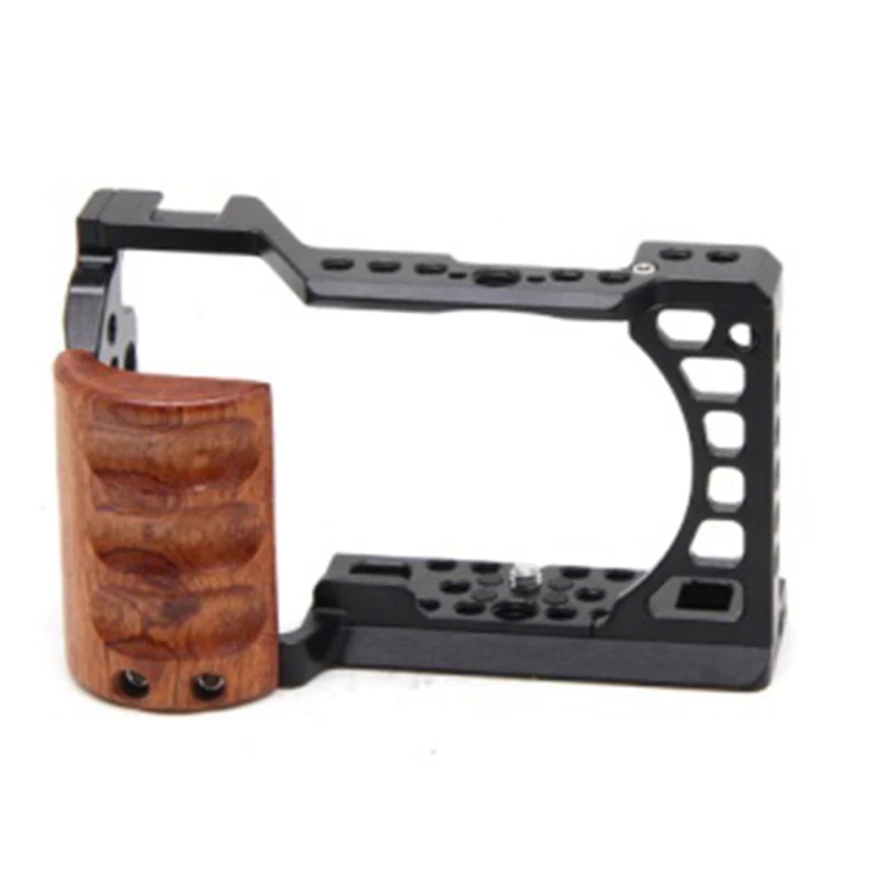 

For Sony A6400 / A6300 / A6100 / A6000 Wood Handle Metal Camera Cage Stabilizer Rig Replacement Accessories