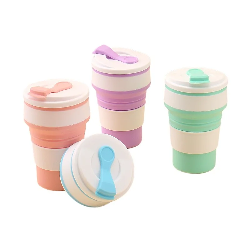 

350ml Silicone Collapsible Water Bottle Collapsible Travel Gym Camping Hike Leakproof Sports Kettle Mini Cup