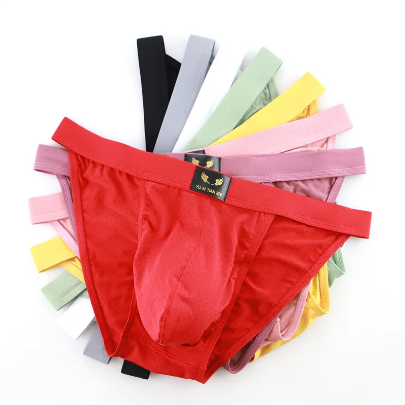 

8PCS Men Underwear Nylon Briefs Solid Breathable Mid-waist U Convex Design Dry Quickly High Fork Men's Panties Underpants Brief