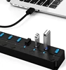 4/7 Ports USB 3.0 Hub Splitter with Switch Power indicator Provied DC 12V 2A Power and 5Gbps Data Transmit for Laptop PC Mouse 6